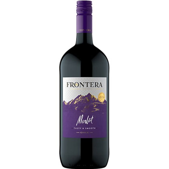 Bottle of Frontera Pinot Noir, a red wine from Central Valley, Chile, 1.5L