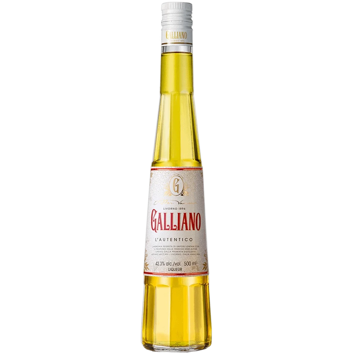Bottle of Galliano L'Autentico Liqueur, a vanilla and anise liqueur from Italy, 375ml