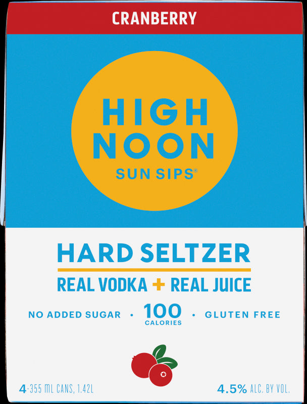 High Noon Hard Seltzer Cranberry 4pk 355ml