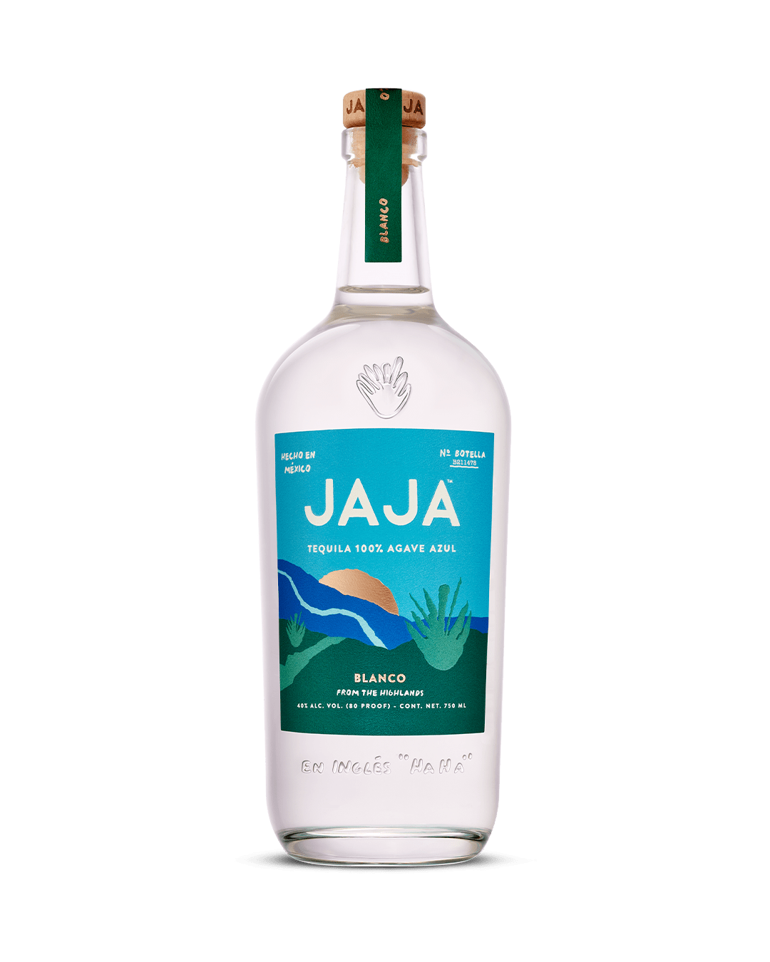 Bottle of JaJa Blanco Tequila, a blanco tequila from Jalisco, Mexico, 750ml