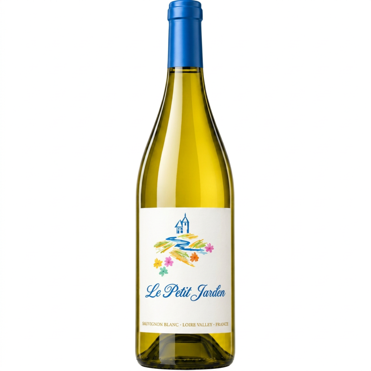 Bottle of Le Petit Jardin Sauvignon Blanc 2025, a white wine from Touraine, Loire, France, 750ml