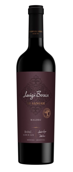 Bottle of Luigi Bosca De Sangre Lujan de Cuyo Malbec 2023, a red wine from Mendoza, Argentina, 750ml