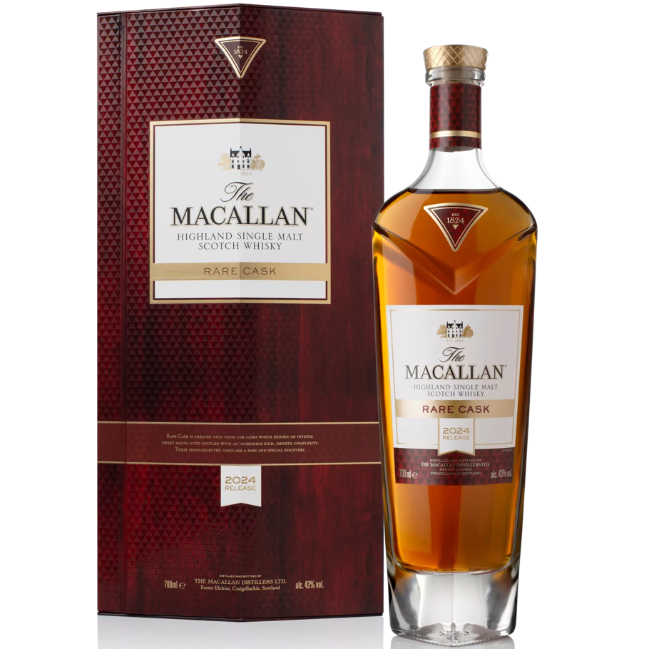 Bottle of The Macallan Rare Cask 2024 Release, a Speyside single malt Scotch whisky