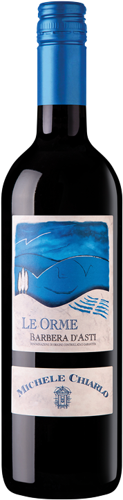 Bottle of Michele Chiarlo Le Orme Barbera d'Asti 2022, a red wine from Piedmont, Italy, 750ml