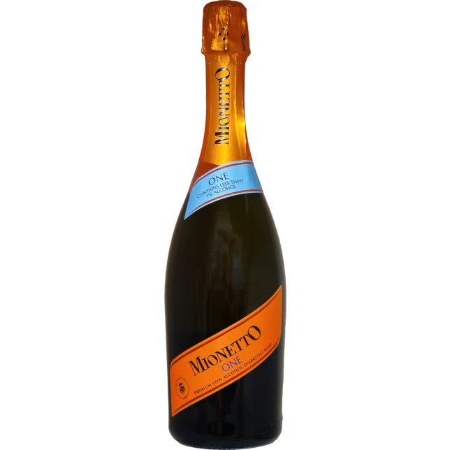 Bottle of Mionetto One Low Alcohol Sparkling Wine, a sparkling wine from Veneto, Italy, 750ml