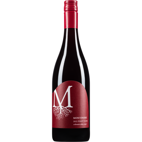 Bottle of Montinore Estate Red Cap Pinot Noir, a red wine from Willamette Valley, Oregon, United States, 750ml