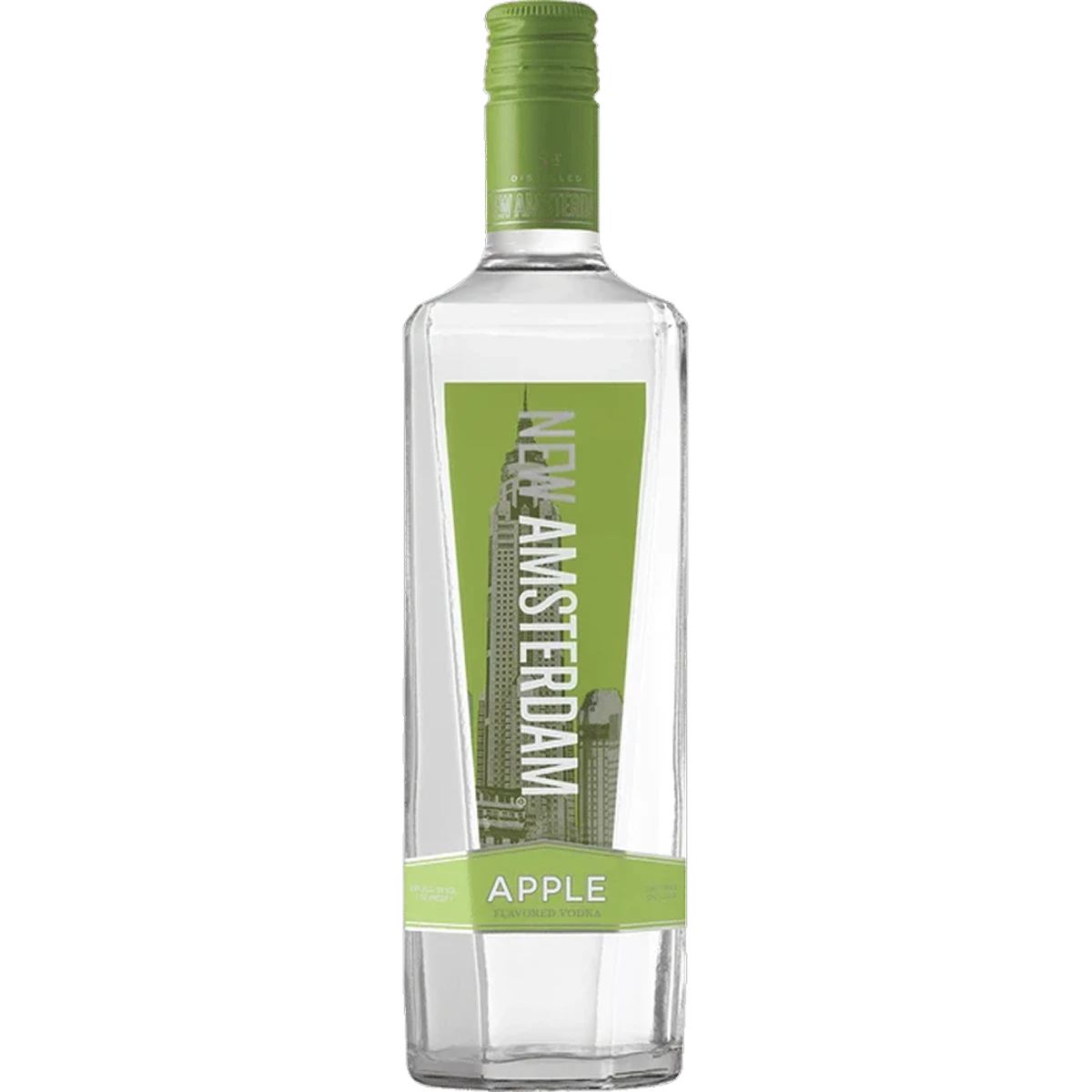 Bottle of New Amsterdam Apple Vodka, an apple vodka from the United States
