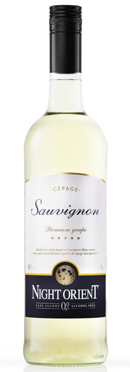 Bottle of Night Orient Non-Alcoholic Sauvignon Blanc, a non-alcoholic white wine from Belgium, 750ml