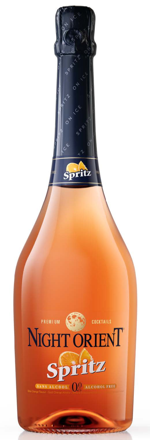 Bottle of Night Orient Non-Alcoholic Spritz Sparkling, a non-alcoholic sparkling spritz mocktail from Austria, 750ml