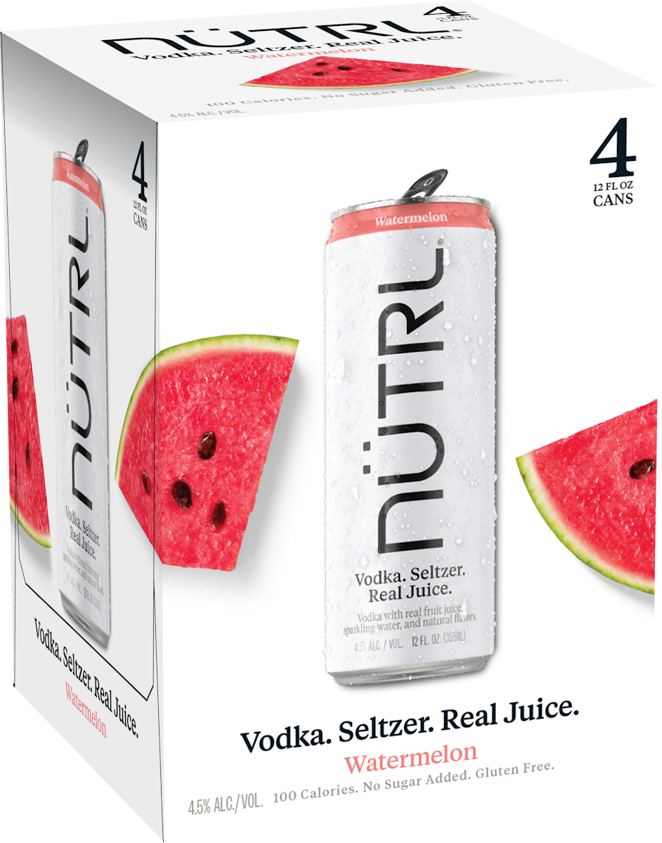 
Nutrl Watermelon Vodka Seltzer 4 Pack 355ml
