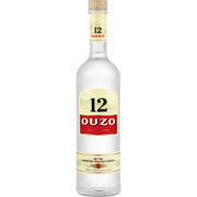 Bottle of Ouzo 12, an anise spirit from Greece, 750ml