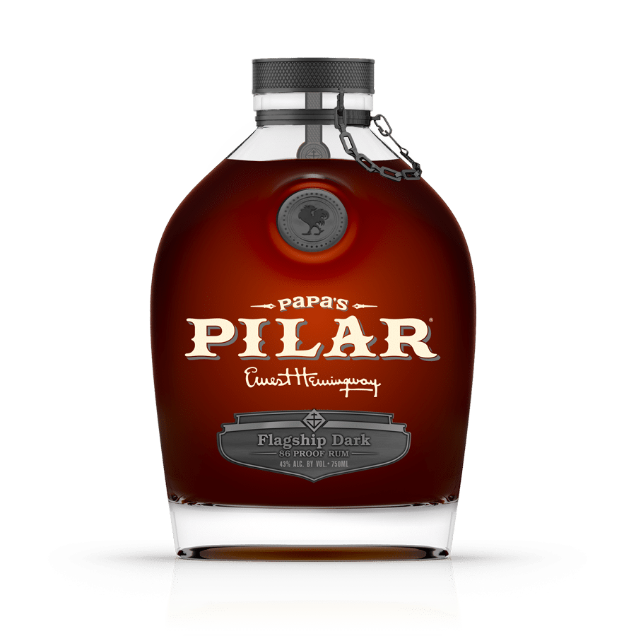Bottle of Papa's Pilar Flagship Dark Rum, a dark rum from the United States, 750ml