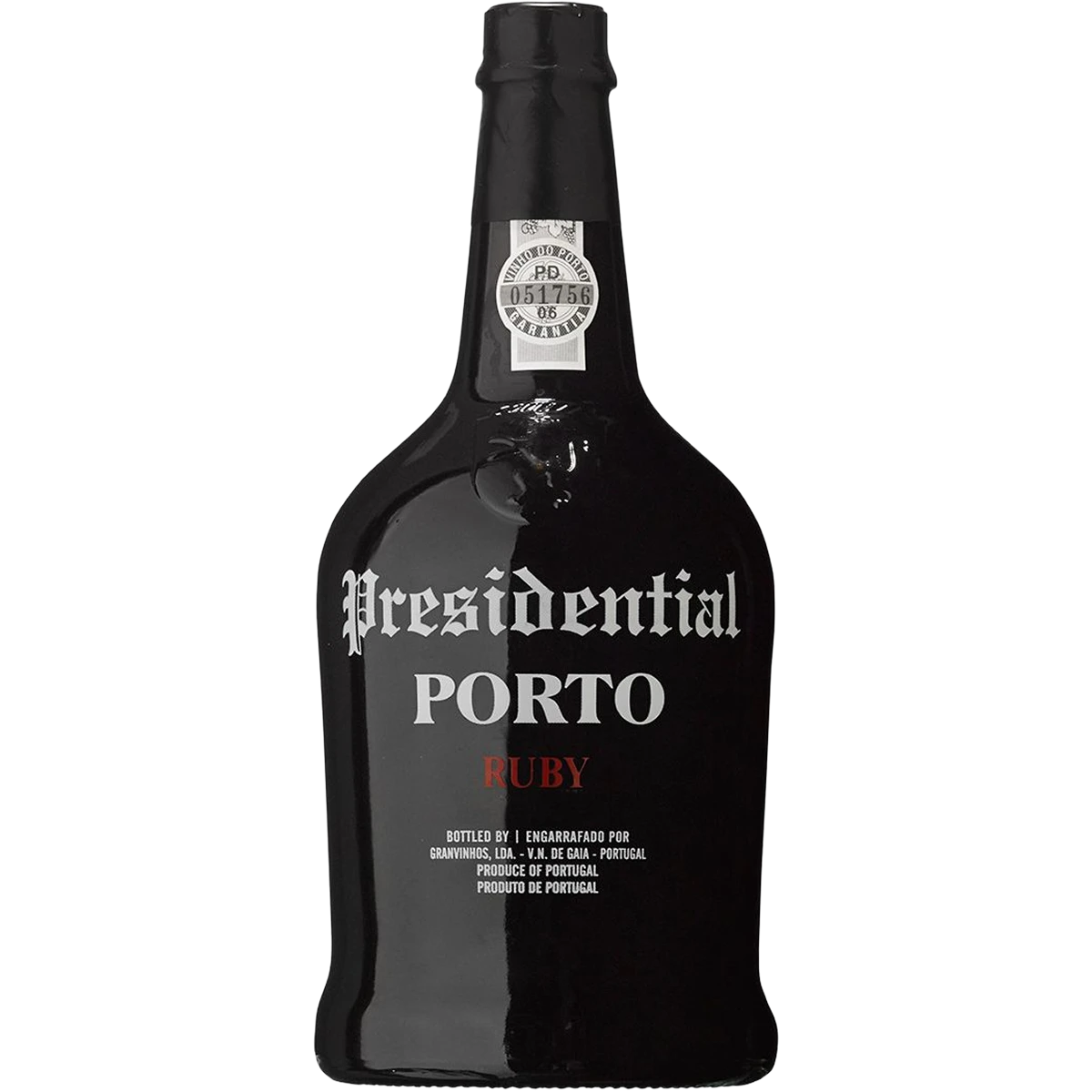 Bottle of Presidential Ruby Port, a fortified wine from Douro, Portugal, 750ml