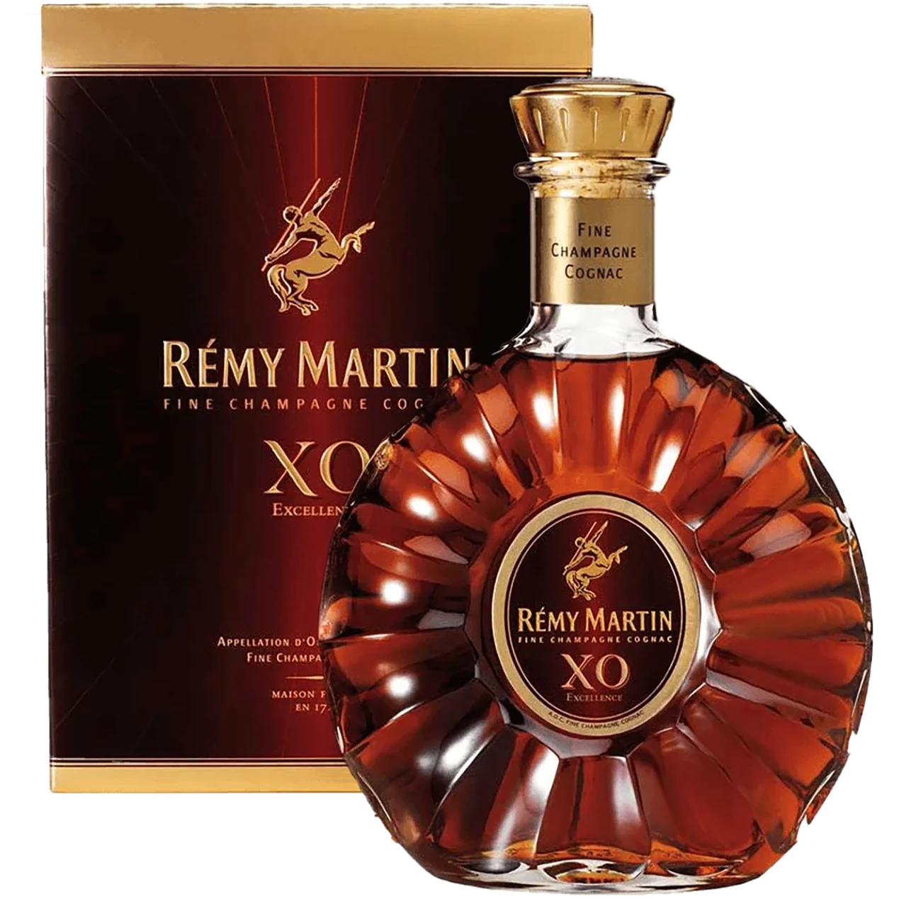 Bottle of Rémy Martin XO, a Fine Champagne cognac from France, 750ml