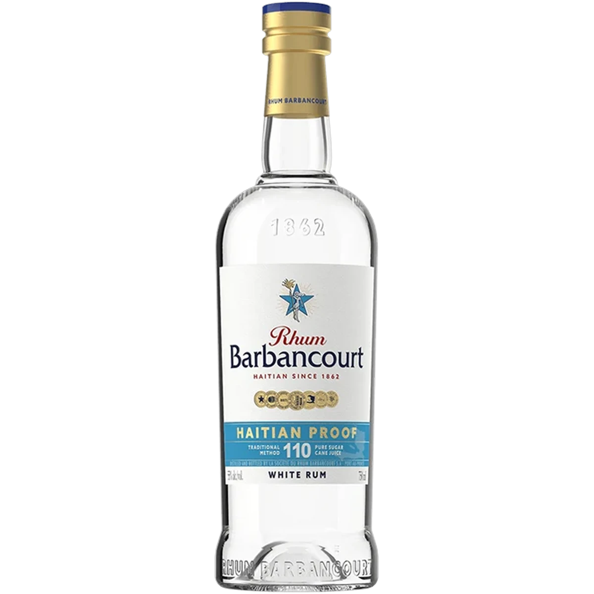 Bottle of Rhum Barbancourt Haitian Proof White Rum, a white rum from Haiti, 750ml