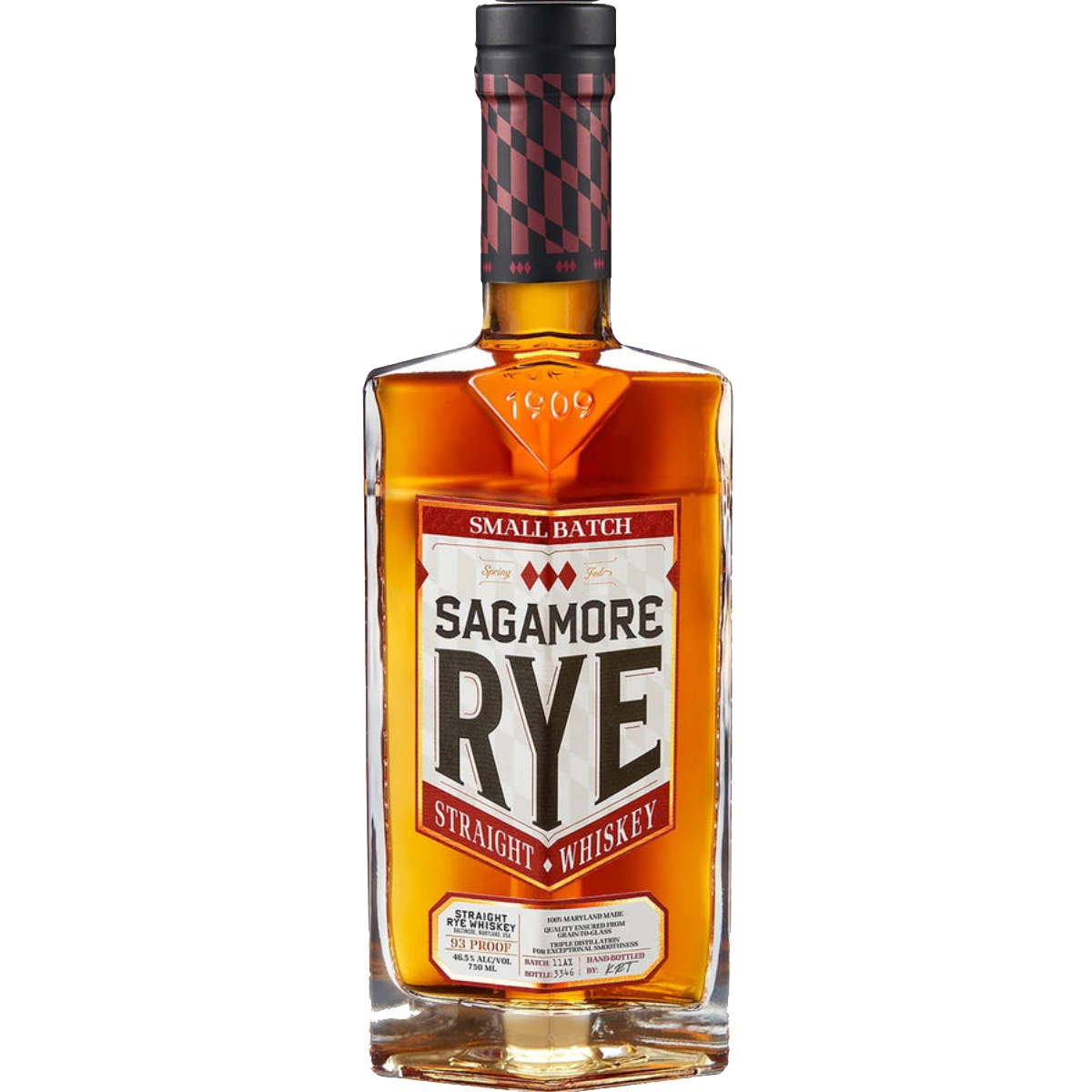 Bottle of Sagamore Small Batch Rye Whiskey, 750ml