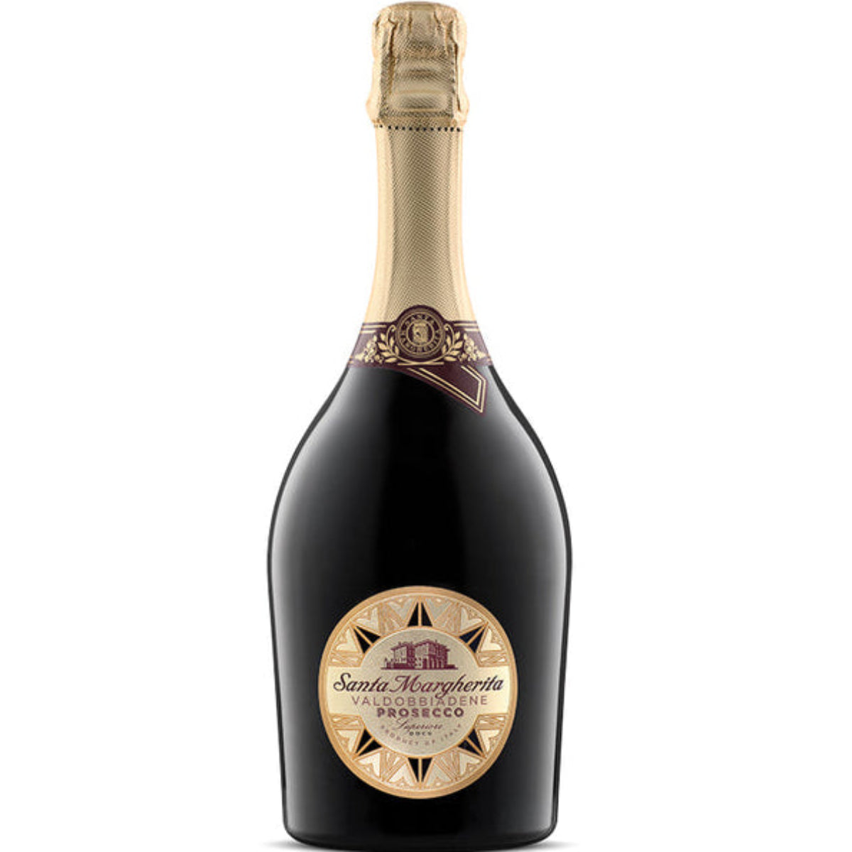 Bottle of Santa Margherita Valdobbiadene Prosecco Superiore DOCG Brut, a sparkling wine from Veneto, Italy, 750ml