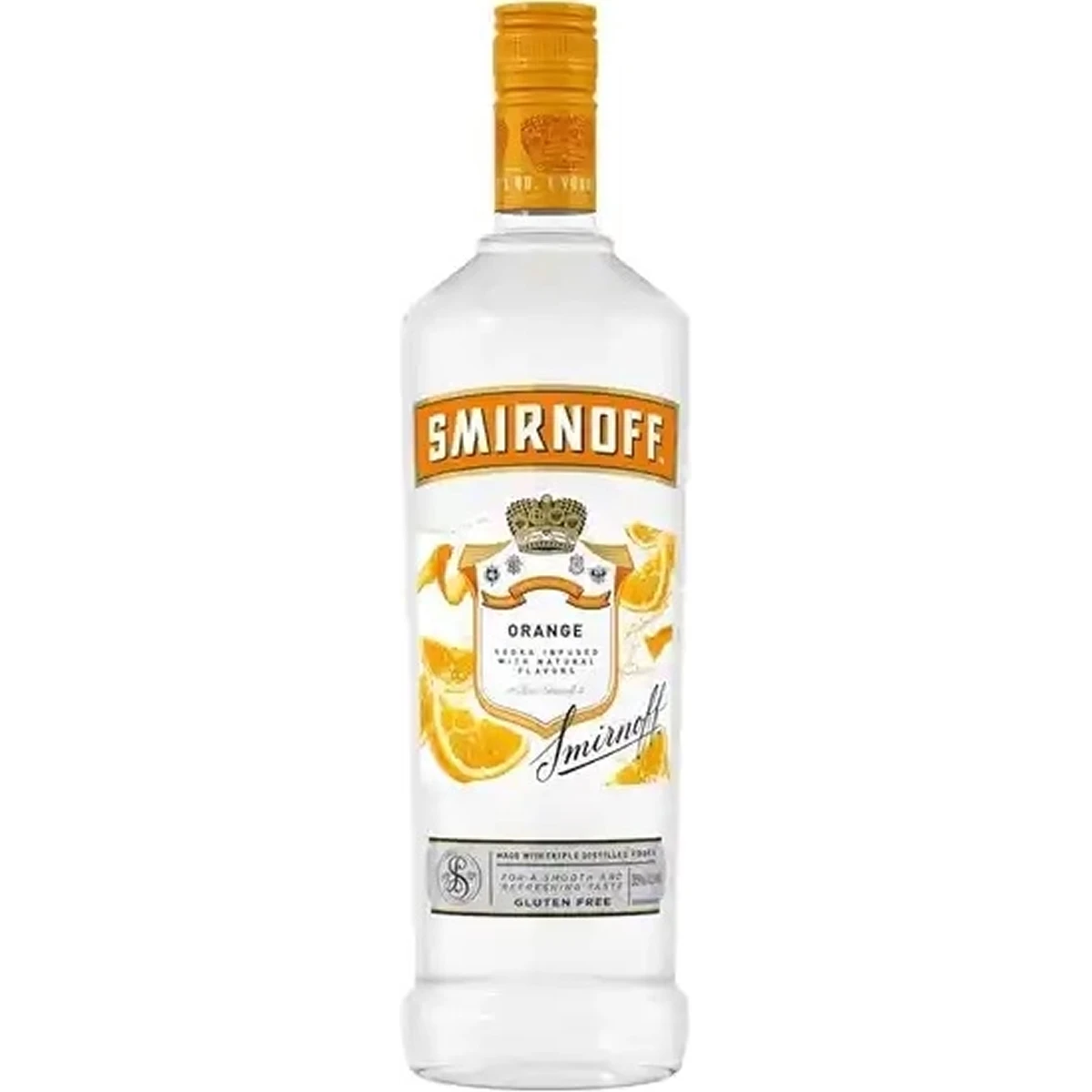 Bottle of Smirnoff Orange Vodka, an orange vodka from the United States