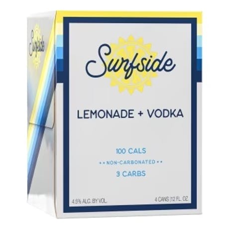 Surfside Lemonade and Vodka Cocktail, a canned vodka cocktail from Philadelphia, Pennsylvania, 4-Pack 355ml