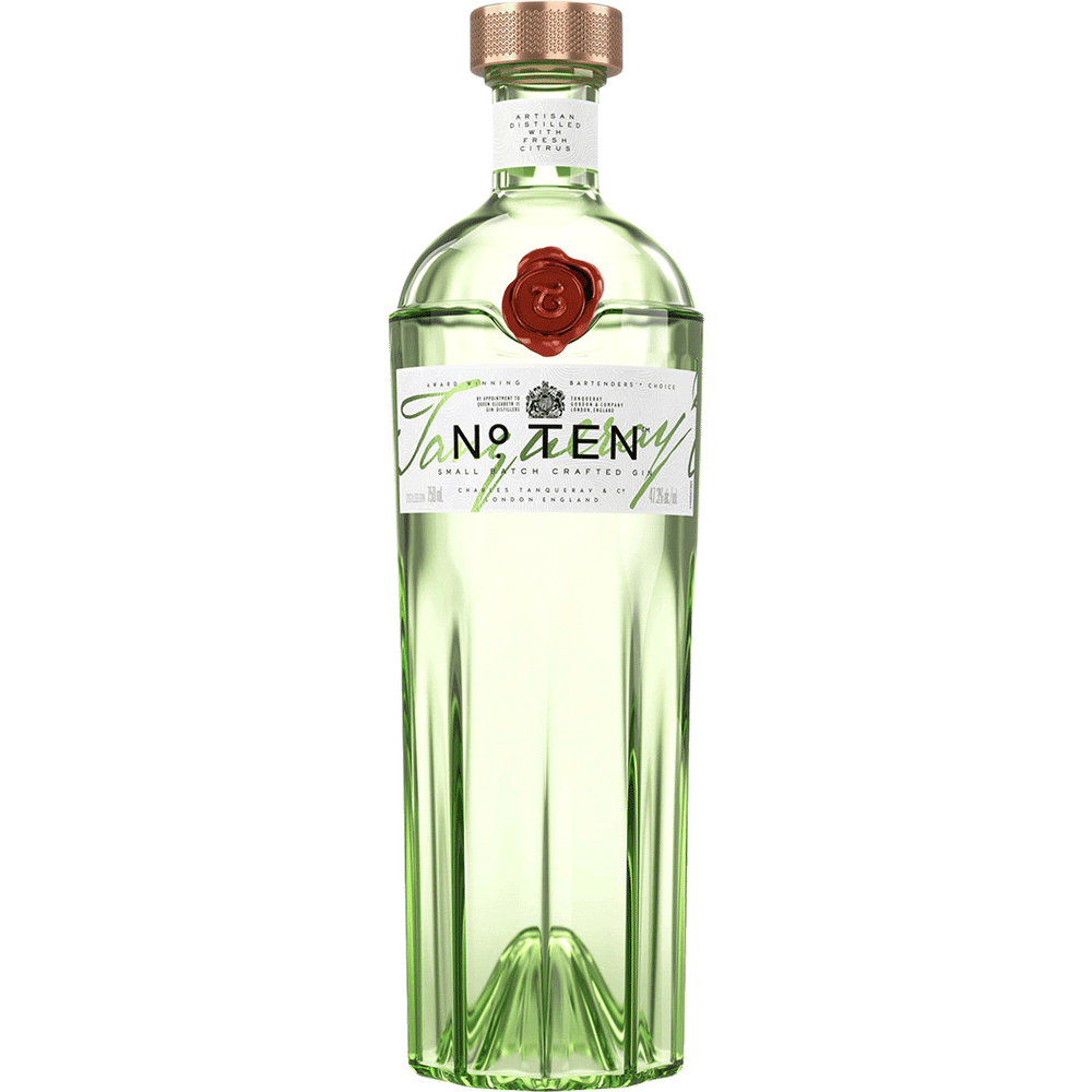 Bottle of Tanqueray No. Ten, a London dry gin from Scotland