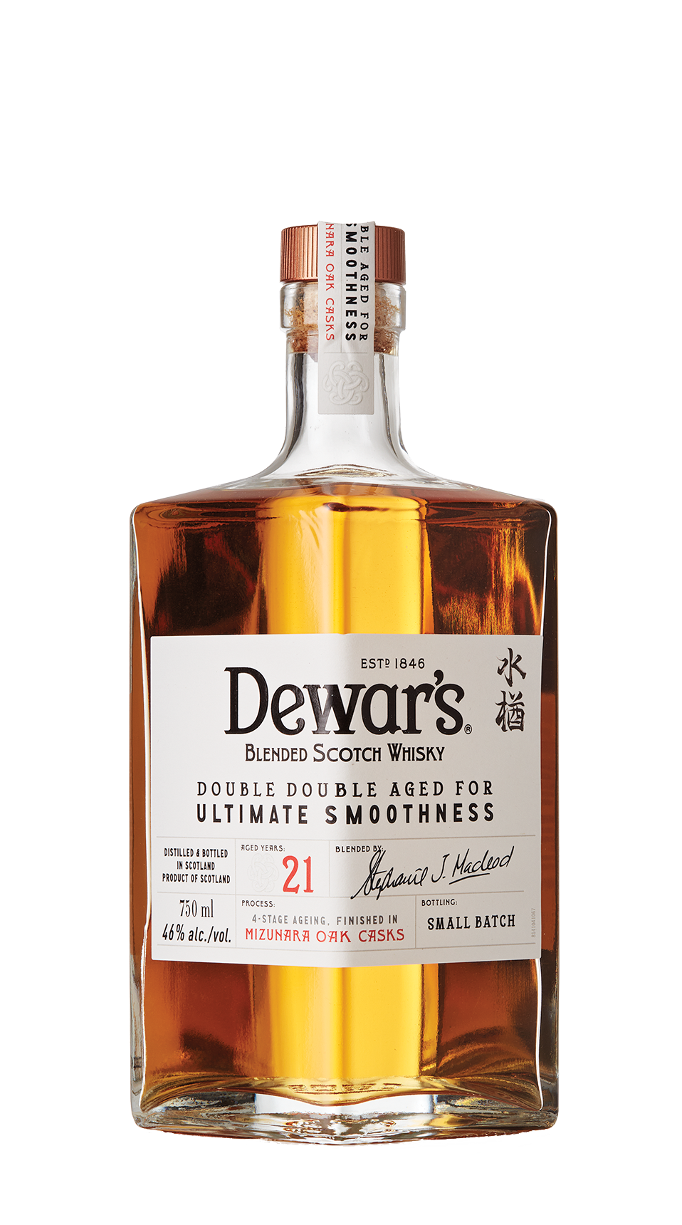 Dewar&#39;s Double Double Aged 21 Year  Mizunara Oak Casks