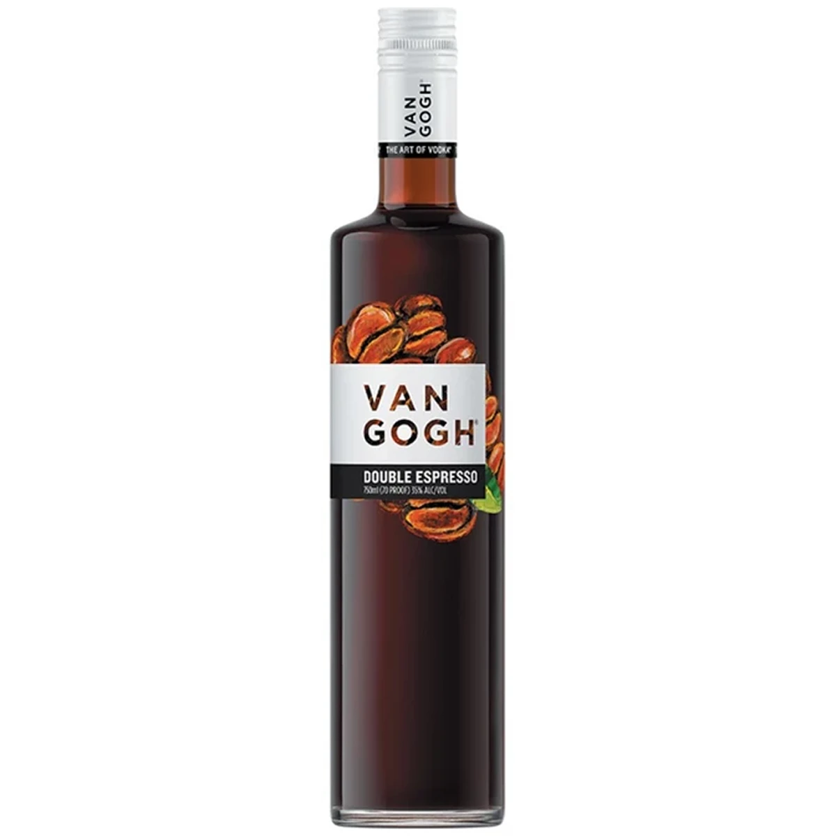 Bottle of Van Gogh Double Espresso Vodka, a coffee vodka from the Netherlands