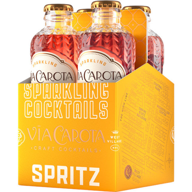 Via Carota Sparkling Spritz Cocktail 4 Pack with four 200ml ready-to-serve aperitivo cocktails.