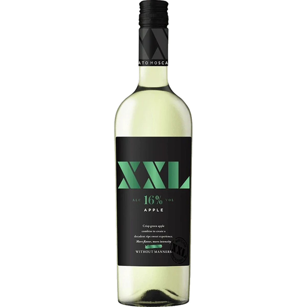 Bottle of XXL Apple Moscato, a white wine from Moldova, 750ml
