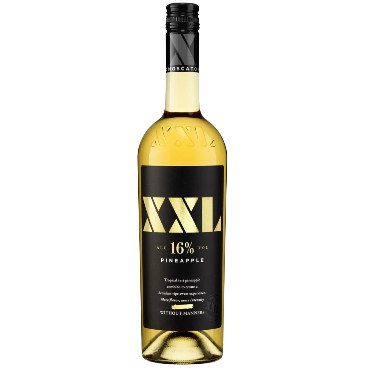 Bottle of XXL Pineapple Moscato, a pineapple-flavored sweet wine from Moldova, 750ml