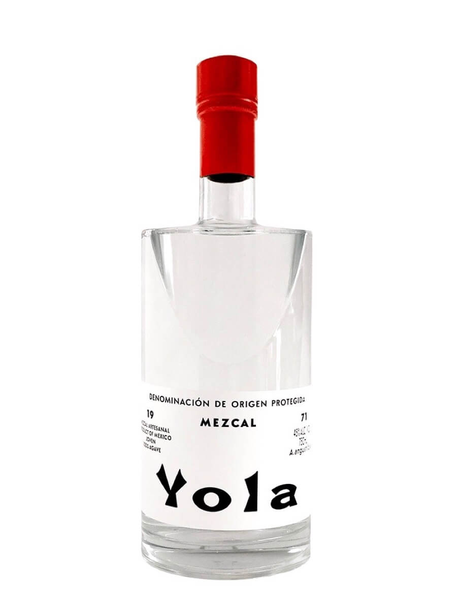 Bottle of Yola Mezcal, an espadín mezcal from Oaxaca, Mexico, 750ml