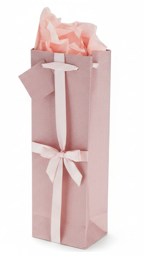 Cakewalk Pink Bow Single Bottle Wine Bag
