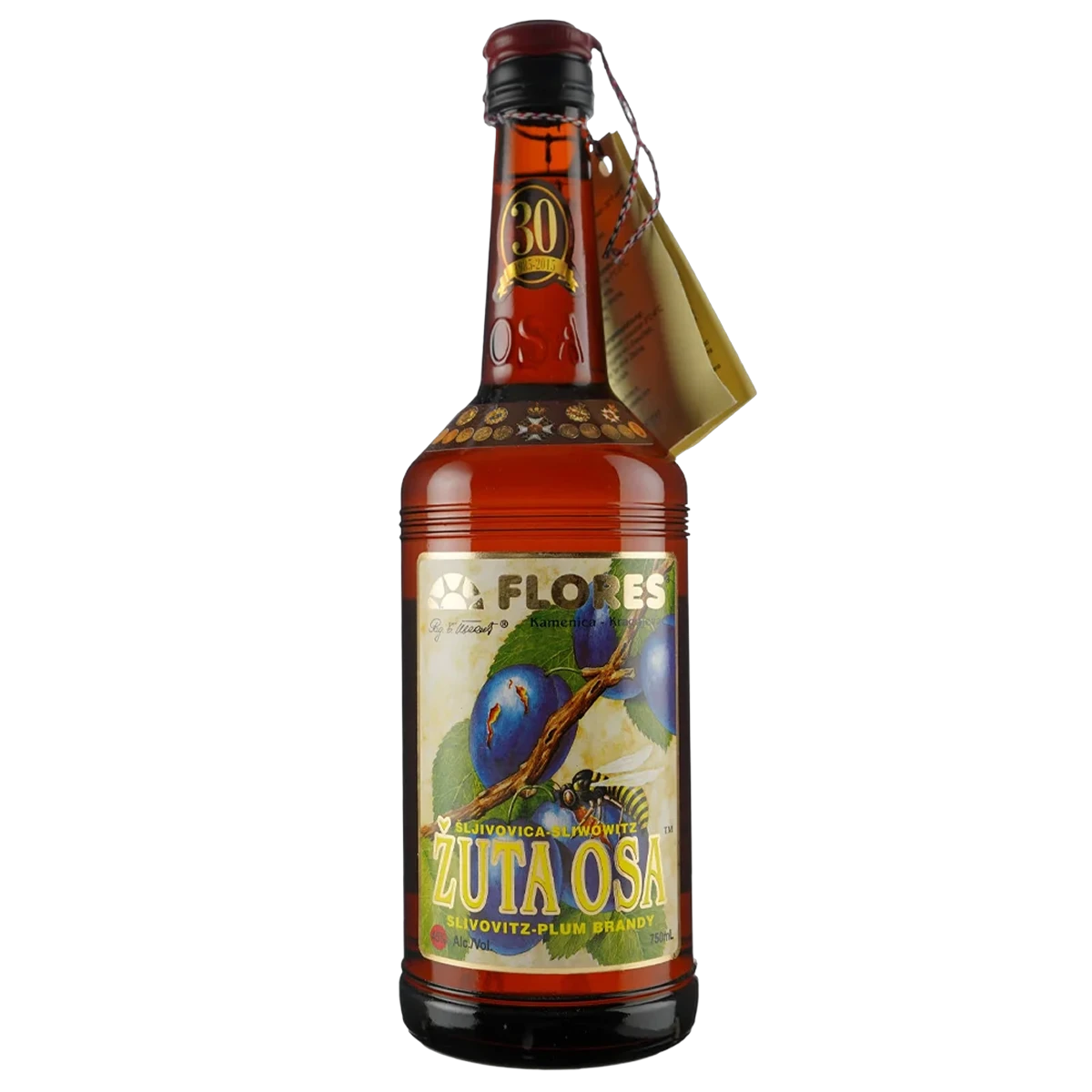 Bottle of Žuta Osa Slivovitz, a plum brandy from Serbia, 750ml