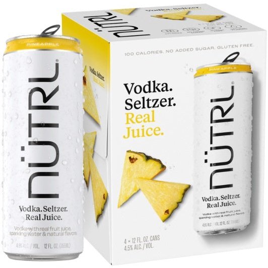 NUTRL Pineapple Vodka Seltzer 4 Pack 355ml