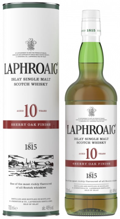 Laphroaig Single Malt Scotch Whisky Aged 10 Years Sherry Oak Finish 750ml