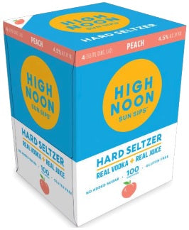 High Noon Sun Sips Peach Hard Seltzer 4Pk 355ml