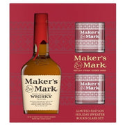 Maker's Mark Bourbon Whisky Gift Set with 2 Rock Glasses 750ml