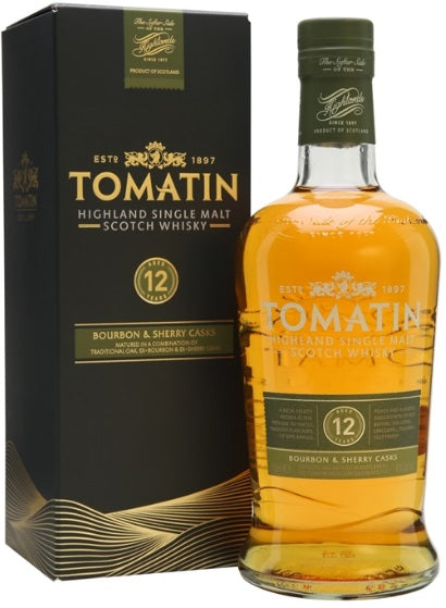 Tomatin 12 Year Highland Single Malt Scotch Whisky Bourbon &amp; Sherry Casks 750ml
