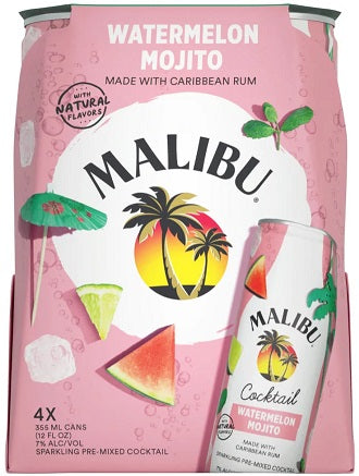 Malibu Watermelon Mojito Cocktail Can 4 Pack 355ml