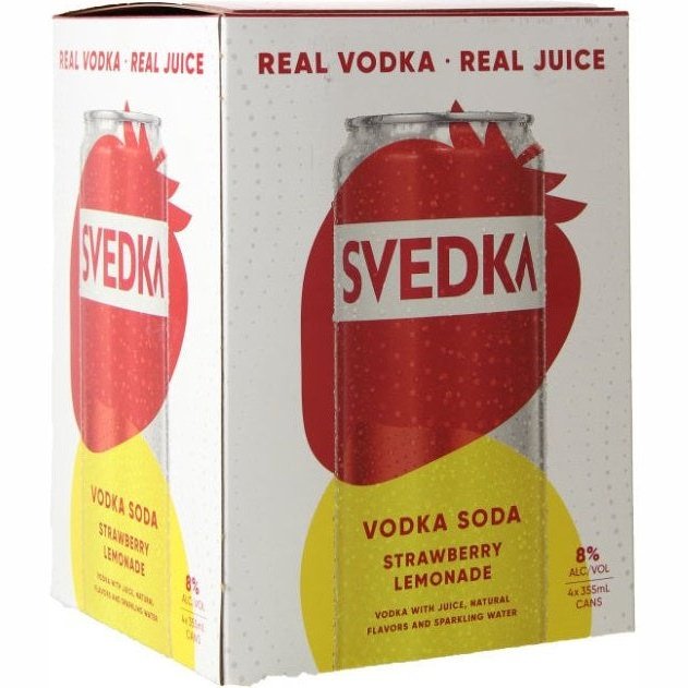 Svedka Strawberry Lemonade Vodka Soda 4Pk 355ml