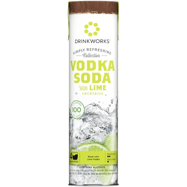 Drinkworks Vodka Soda with LimeSimply Refreshing Collection 4 Pack