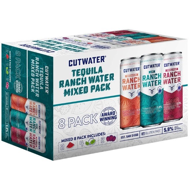 Cutwater Spirits Tequila Ranch Water Mixed 8 Pack 355ml