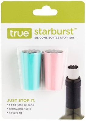 True Starburst Silicone Bottle Stoppers 2 Pack