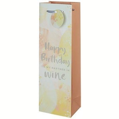 Happy Birthday To My Partner In Wine Single-Bottle Wine Bag