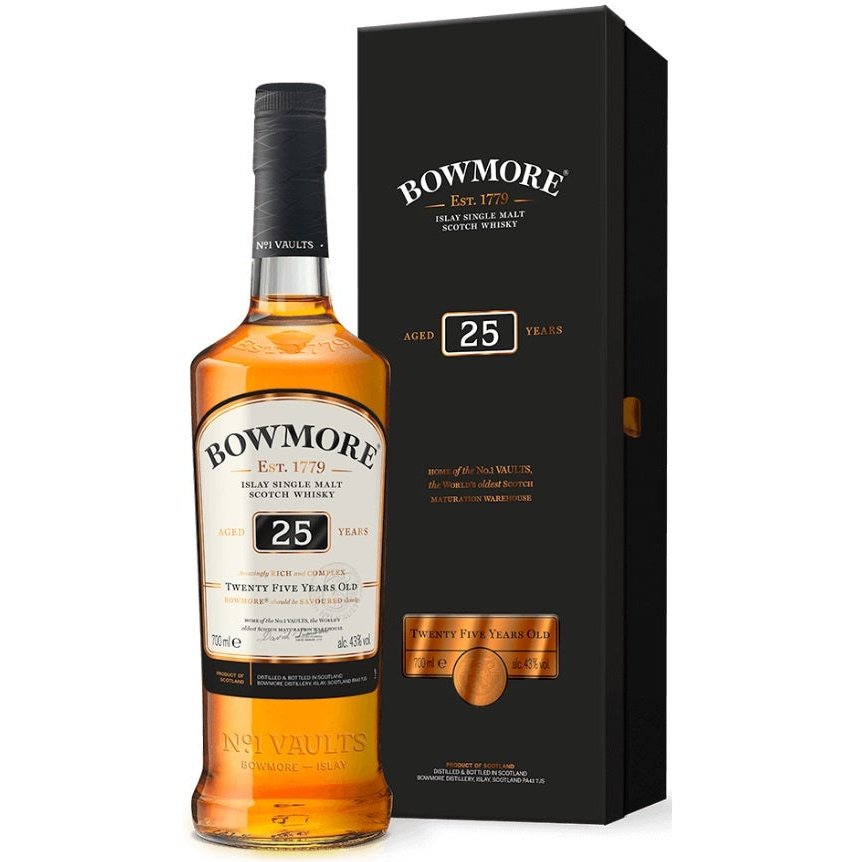 Bowmore Distillery 25 Year Old Single Malt Scotch Whiskey 750ml