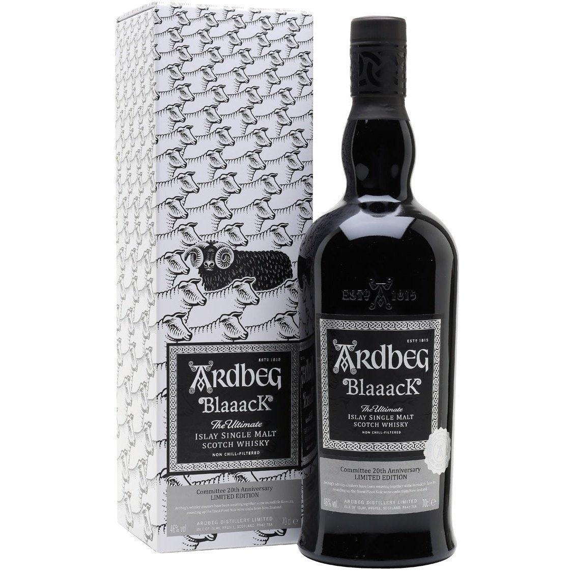 Bottle of Ardbeg Blaaack, an Islay single malt Scotch whisky from Scotland