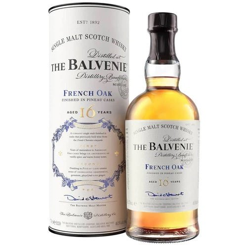 Bottle of The Balvenie 16 Year French Oak, a Speyside single malt Scotch whisky
