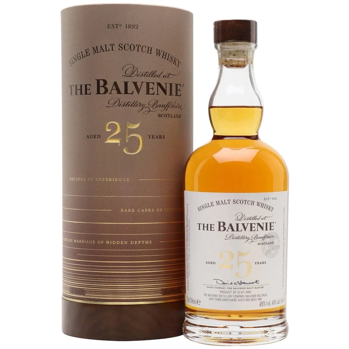 Bottle of The Balvenie 25 Year Rare Marriages, a Speyside single malt Scotch whisky