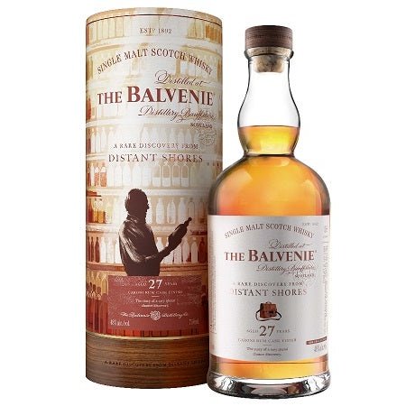 Bottle of The Balvenie 27 Year A Rare Discovery from Distant Shores, a Speyside single malt