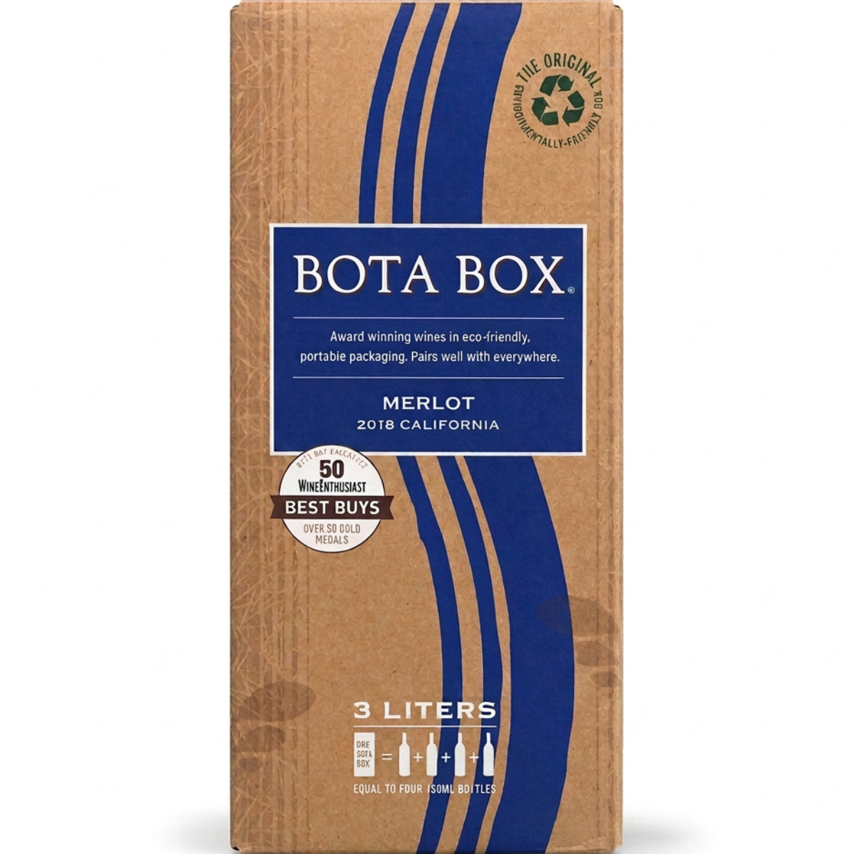 Box of Bota Box Merlot, a red wine from California, United States