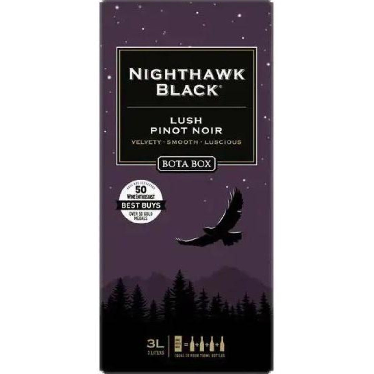 Box of Bota Box Nighthawk Black Lush Pinot Noir, a red wine from California, United States, 3L box